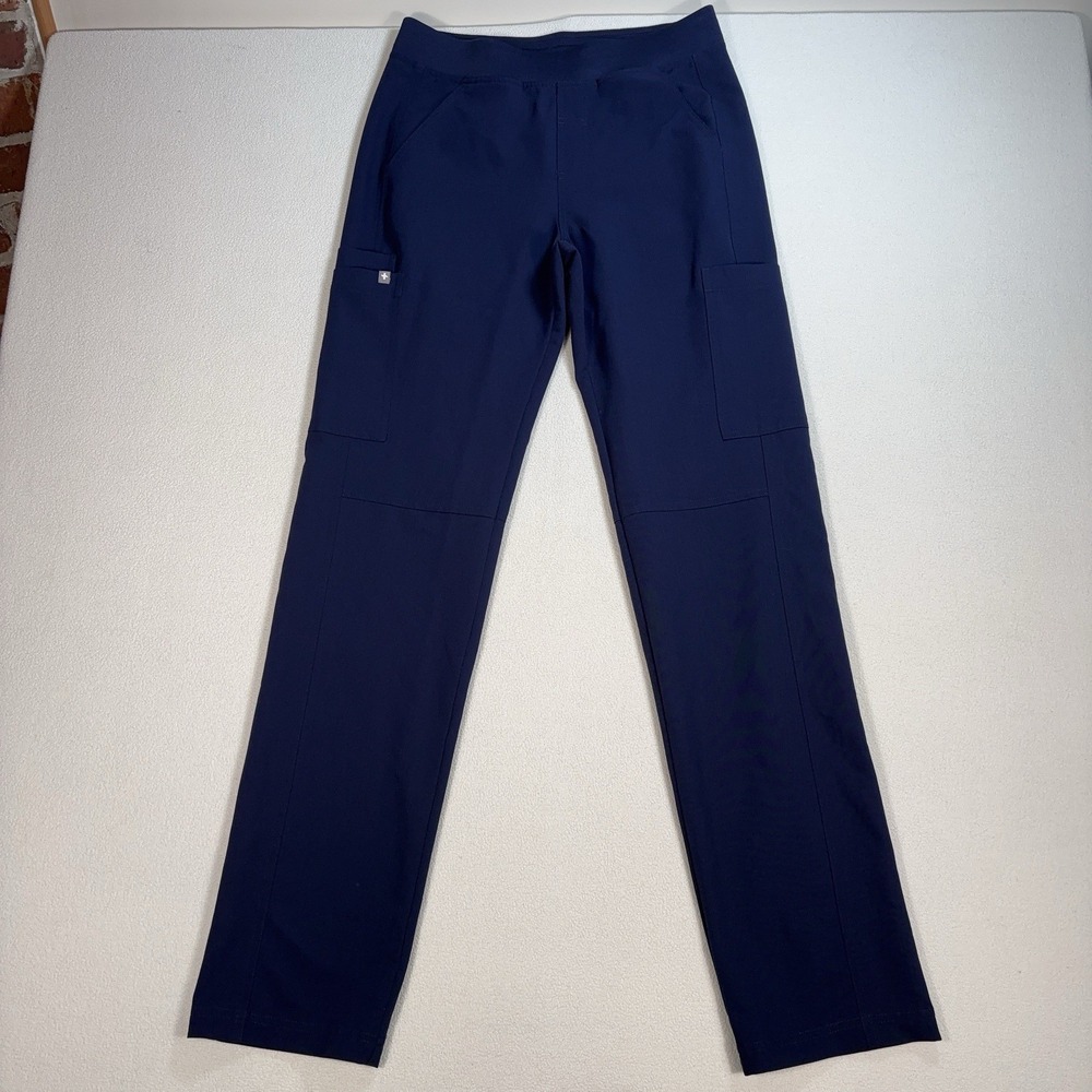 Figs‎ Axim Straight-Leg Scrub Pants Men's S Tall Navy Blue 7-Pockets Drawstring
